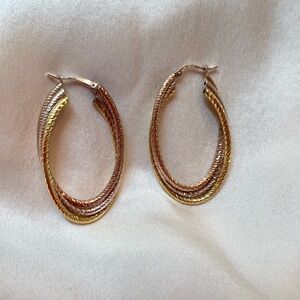 Tricolor Hoop Earrings